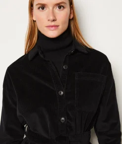 Store Robe courte côtelée en coton Robes Unies