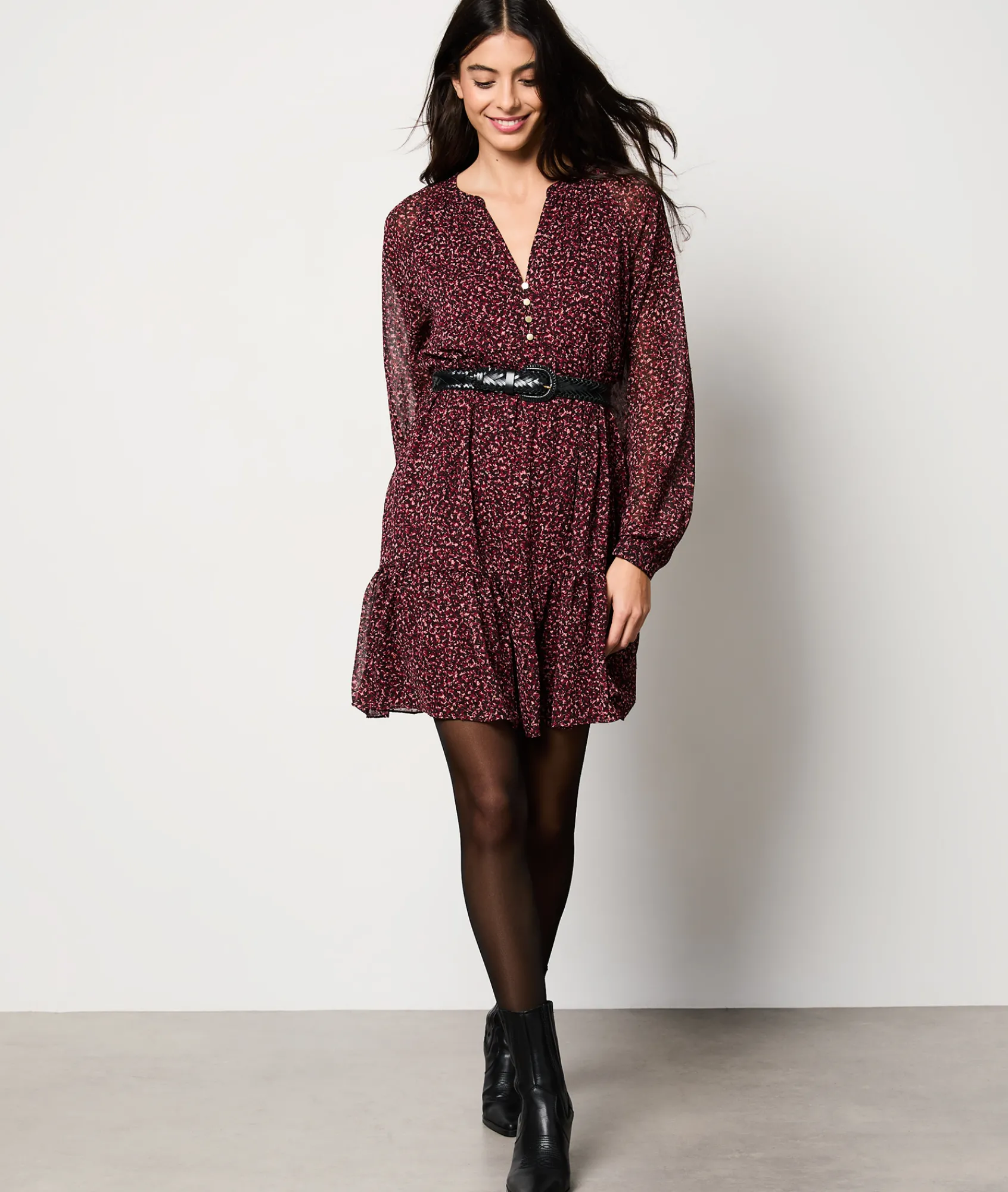 Best Robe courte fluide à motifs Robes Fleuries|Robes Imprimées