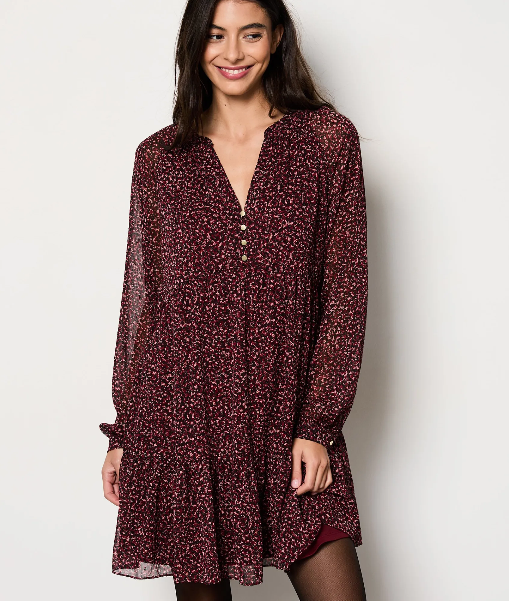 Best Robe courte fluide à motifs Robes Fleuries|Robes Imprimées