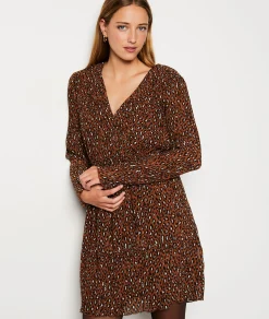 Fashion Robe courte imprimée léopard Robes Imprimées