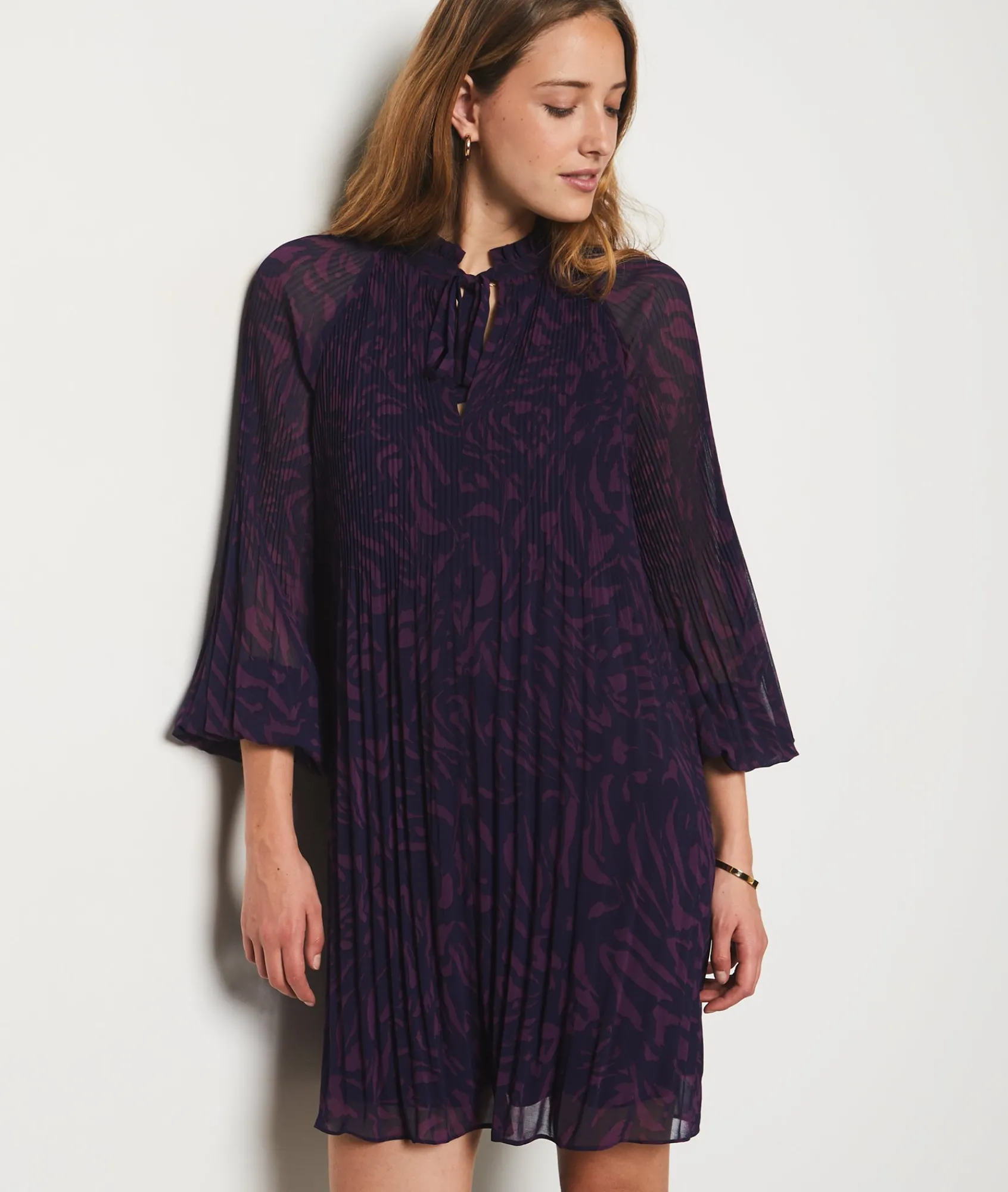 Discount Robe courte plissée Robes Imprimées