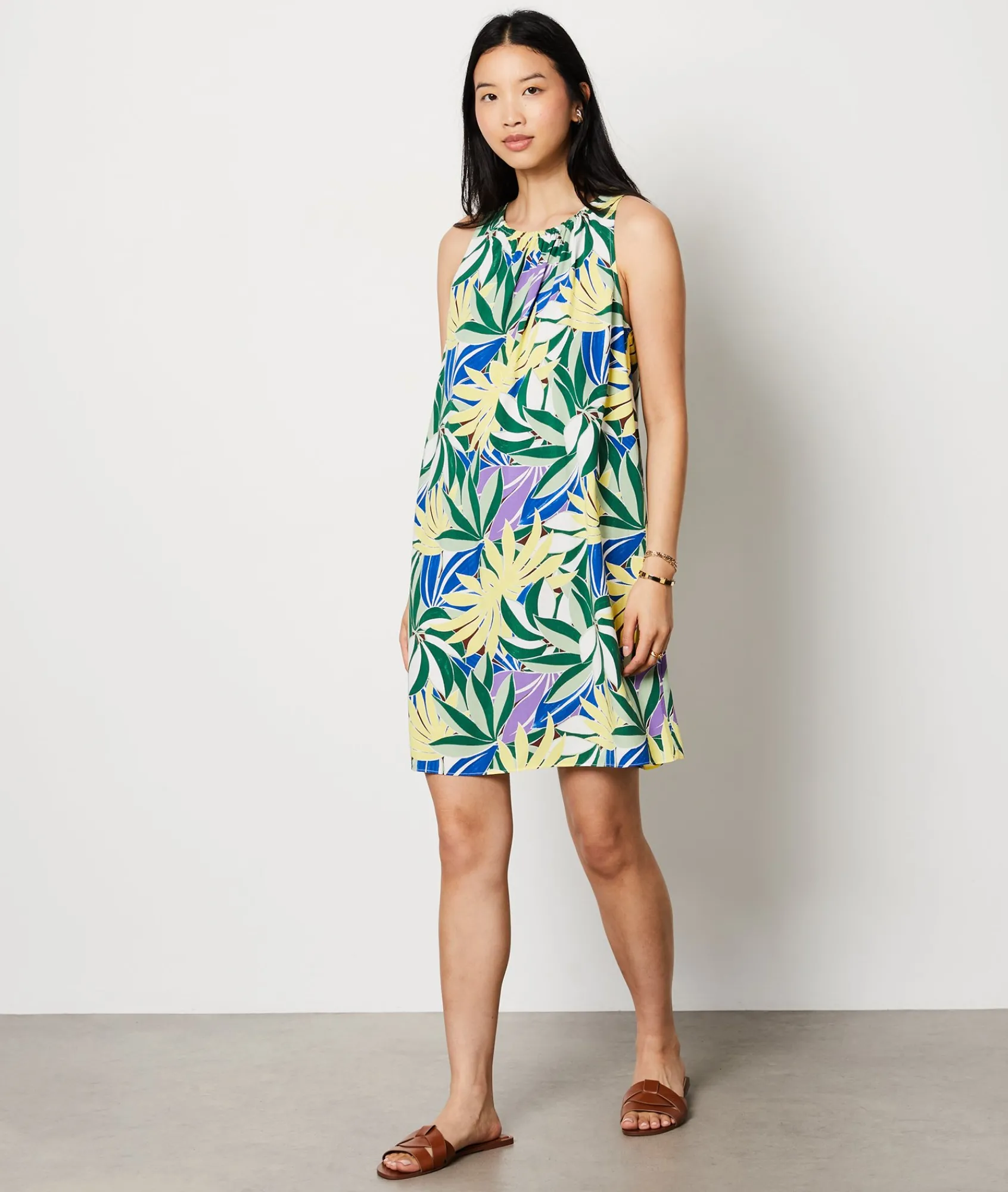 Store Robe courte sans manches fleurie Robes Fleuries|Robes Imprimées