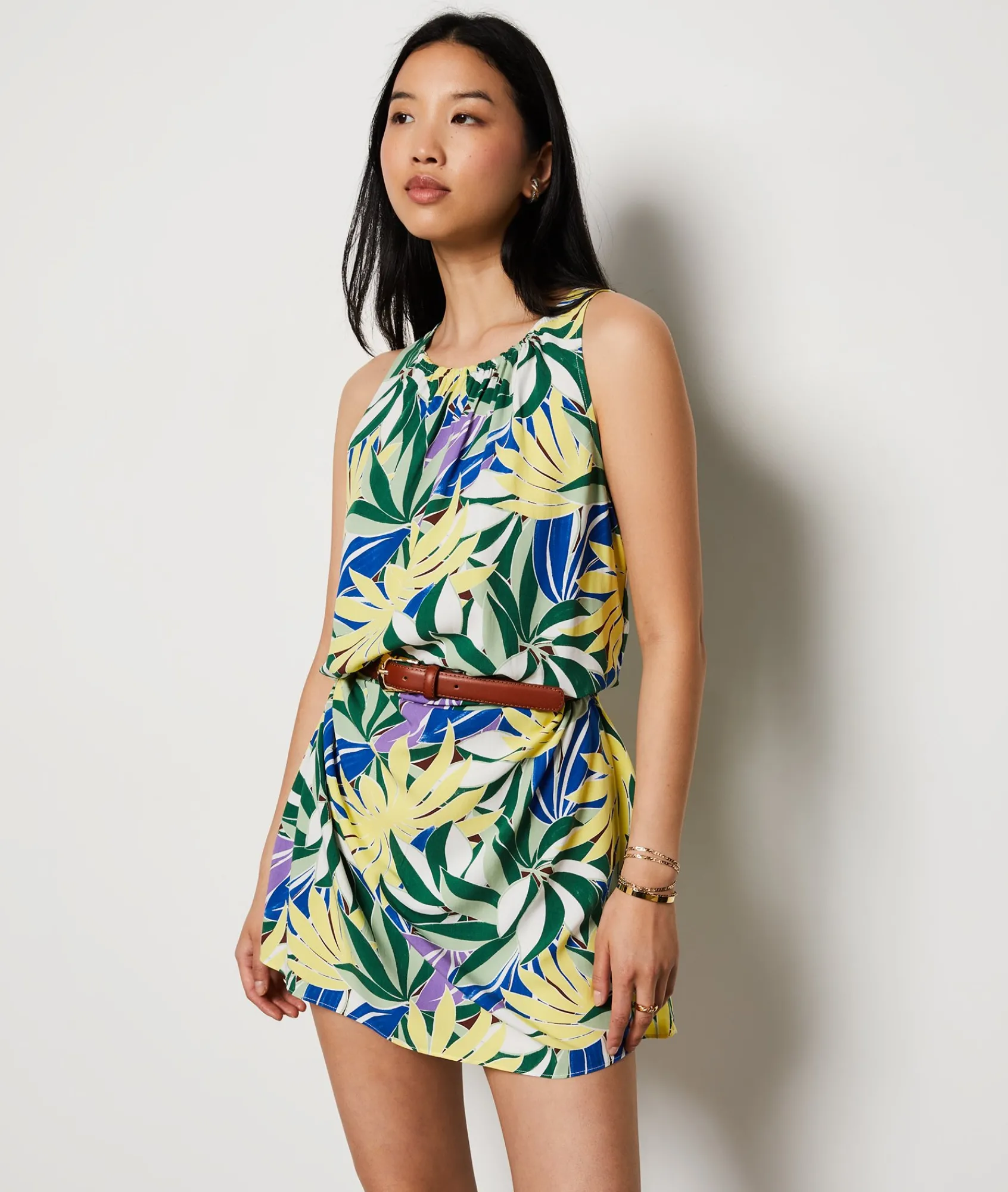Store Robe courte sans manches fleurie Robes Fleuries|Robes Imprimées