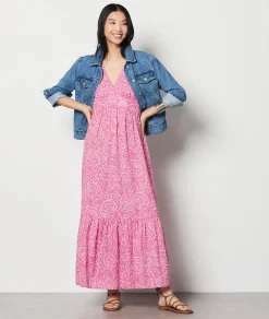 Sale Robe longue à motif Robes Fleuries|Robes Imprimées