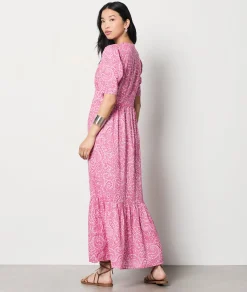 Sale Robe longue à motif Robes Fleuries|Robes Imprimées