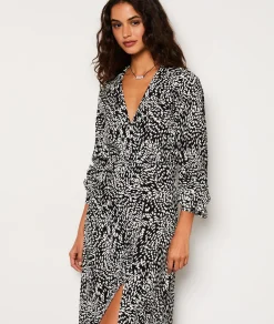 Best Robe longue à motifs manches 3/4 Robes Imprimées