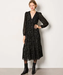 Best Robe longue irisée décolleté au dos Robes Fleuries|Robes De Soirées