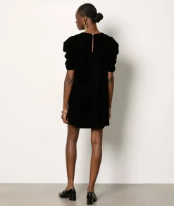 Shop Robe manches ballons en velours Robes De Soirées|Robes Unies