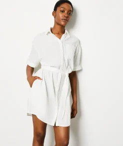 Best Robe manches courtes en coton Robes Unies