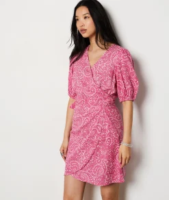 Best Sale Robe manches courtes porte-feuille Robes Fleuries|Robes Imprimées