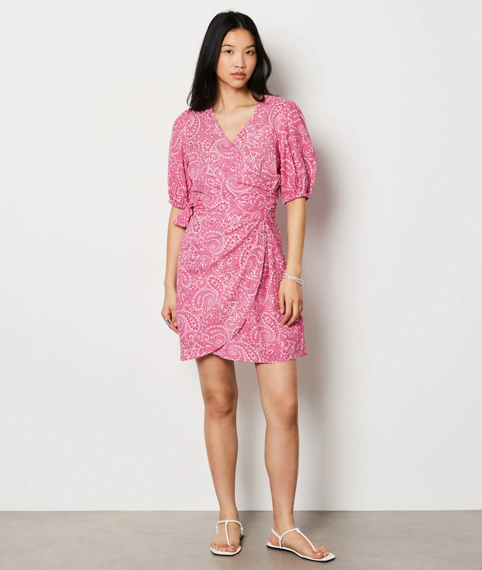 Best Sale Robe manches courtes porte-feuille Robes Fleuries|Robes Imprimées