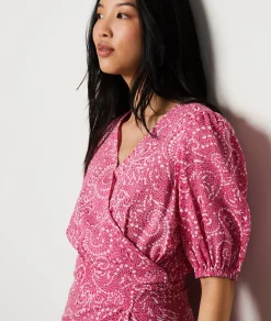 Best Sale Robe manches courtes porte-feuille Robes Fleuries|Robes Imprimées