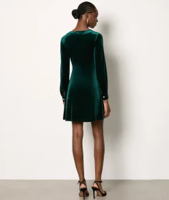 Clearance Robe manches longues en velours Robes De Soirées|Robes Unies