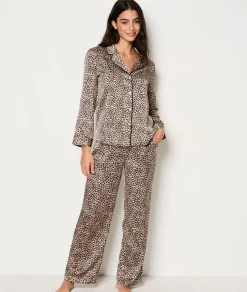 New Set cadeau pyjama et masque satiné motifs léopard Pyjamas 2 Et 3 Pièces