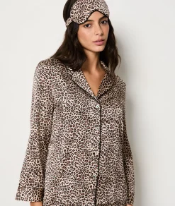 New Set cadeau pyjama et masque satiné motifs léopard Pyjamas 2 Et 3 Pièces