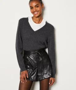 Online Short ceinturé effet cuir Shorts