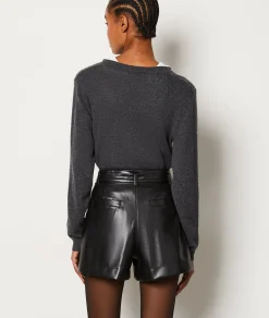 Online Short ceinturé effet cuir Shorts