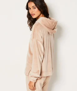 Discount Sweat de pyjama à capuche en velours Loungewear|Ponchos, Sweats & Vestes De Pyjama