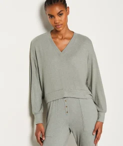 Discount Sweat de pyjama col V Loungewear|Ponchos, Sweats & Vestes De Pyjama