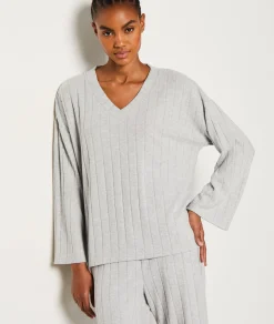 Outlet Sweat de pyjama côtelé Loungewear|Ponchos, Sweats & Vestes De Pyjama