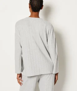 Outlet Sweat de pyjama côtelé Loungewear|Ponchos, Sweats & Vestes De Pyjama