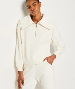 Outlet Sweat de pyjama côtelé col camionneur Loungewear|Ponchos, Sweats & Vestes De Pyjama