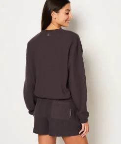 Outlet Sweat de pyjama gaufré Loungewear|Ponchos, Sweats & Vestes De Pyjama