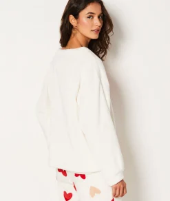 Cheap Sweat de pyjama polaire à cœurs Ponchos, Sweats & Vestes De Pyjama|Hauts De Pyjama