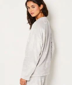 Cheap Sweat de pyjama polaire à cœurs Ponchos, Sweats & Vestes De Pyjama|Hauts De Pyjama