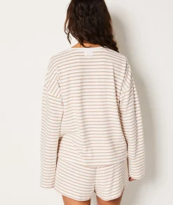 Store Sweat de pyjama rayé Loungewear|Ponchos, Sweats & Vestes De Pyjama