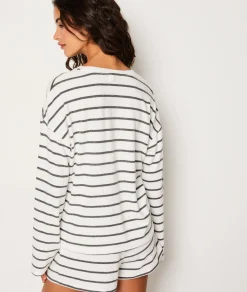 Discount Sweat de pyjama rayé Loungewear|Ponchos, Sweats & Vestes De Pyjama
