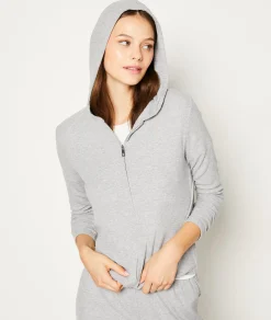 Fashion Sweat de pyjama zip à capuche Loungewear|Ponchos, Sweats & Vestes De Pyjama