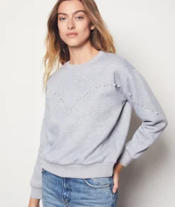 Best Sweat détails perles Cols Ronds