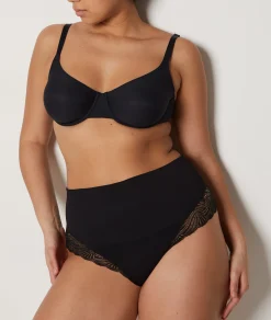 New Tanga gainant taille haute détails dentelle - Maintien médium Culottes Taille Haute|Tangas