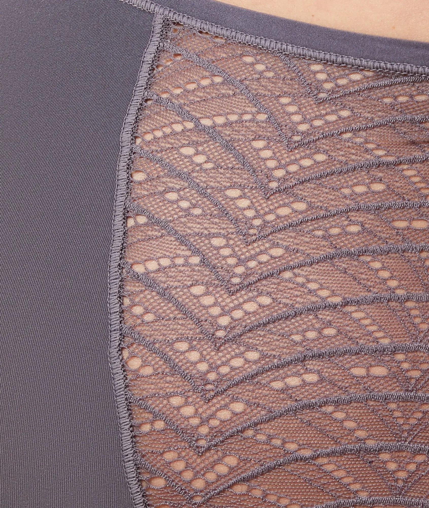 Cheap Tanga taille haute en dentelle et microfibre Culottes Taille Haute|Tangas