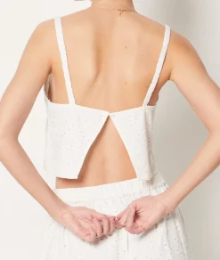 Hot Top à bretelles broderie anglaise Tuniques Et Robes De Plage