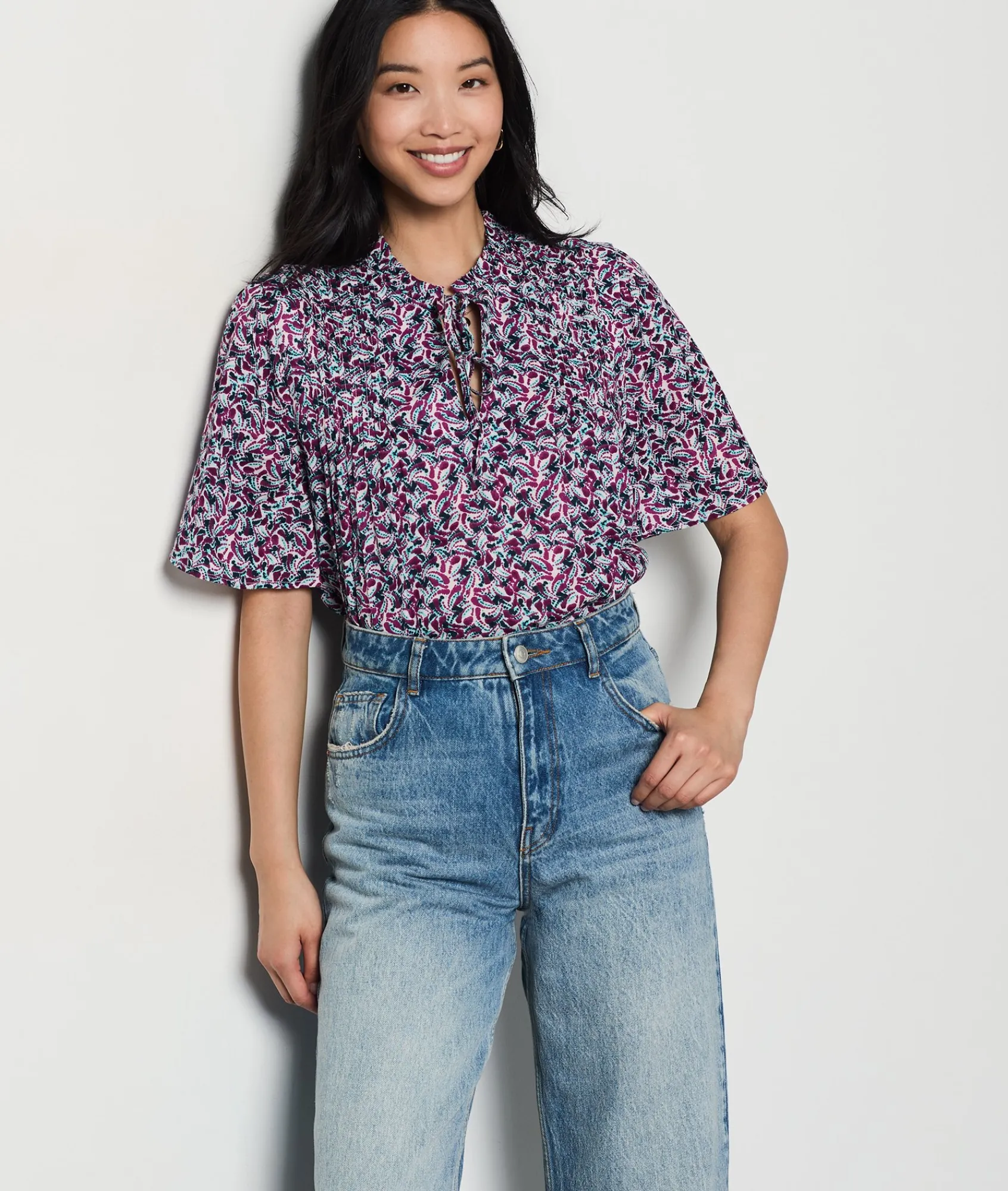 New Top manches courtes à nouer T-shirts Et Tops