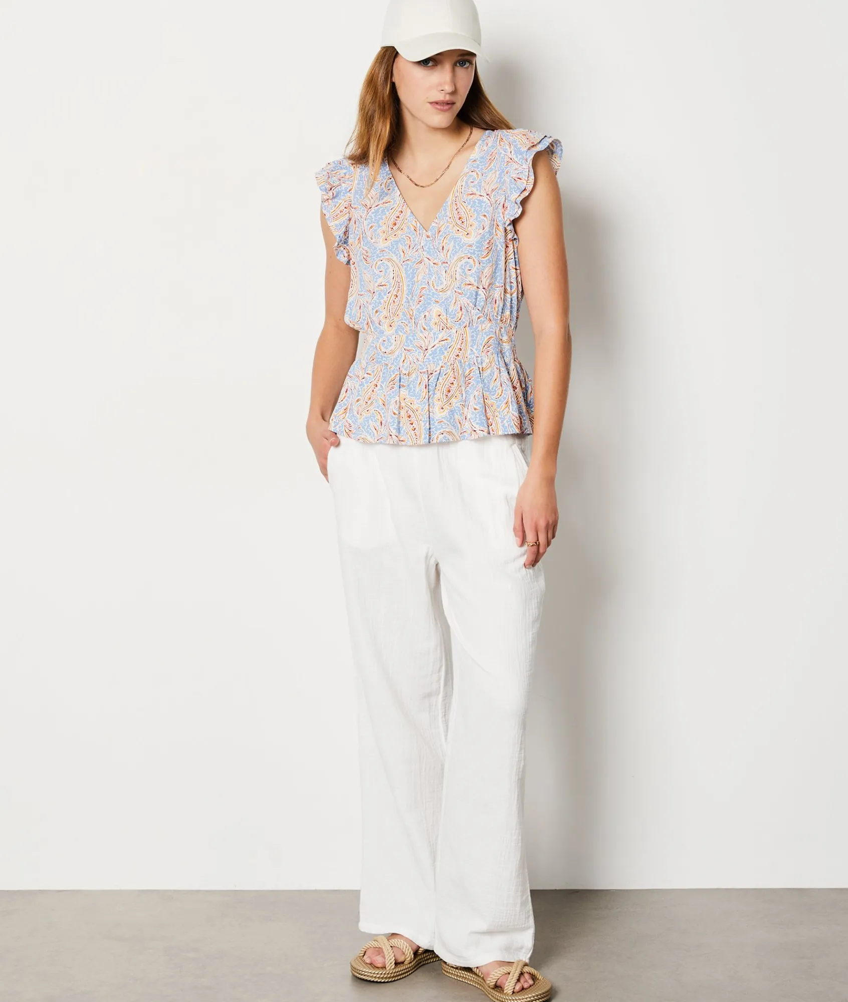 New Top sans manches à motif T-shirts Et Tops