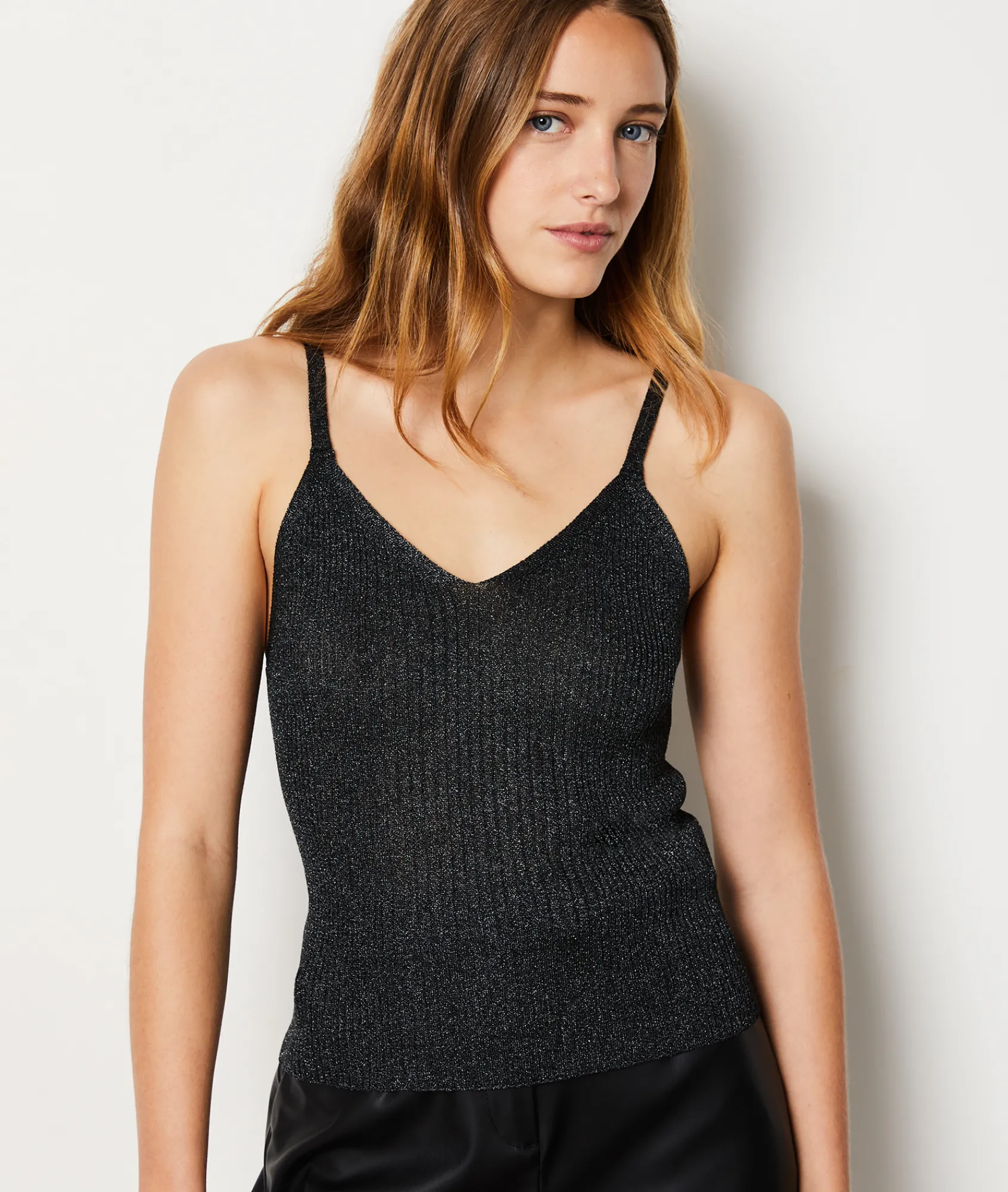 Hot Top sans manches pailleté Débardeurs|T-shirts Et Tops
