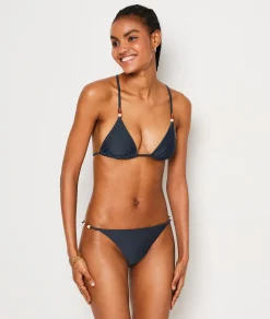 Best Sale Triangle détails perles haut de maillot satiné Triangles