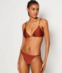 Outlet Triangle détails perles haut de maillot satiné Triangles