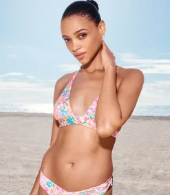 Store Triangle haut de maillot imprimé fleuri Triangles