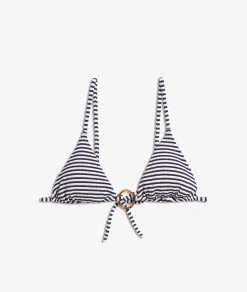 Flash Sale Triangle haut de maillot texturé détail anneau rayé Triangles