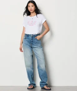 Hot T-shirt brodé "Aloha" T-shirts Et Tops