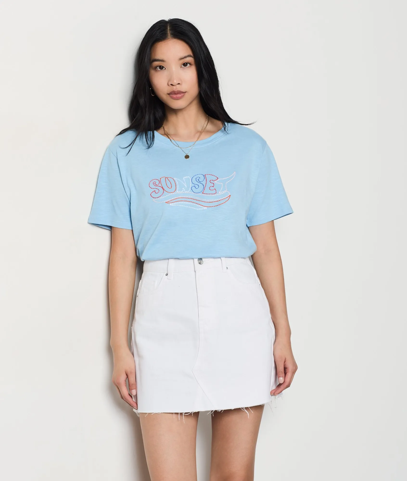 Sale T-shirt brodé "Sunset" T-shirts Et Tops