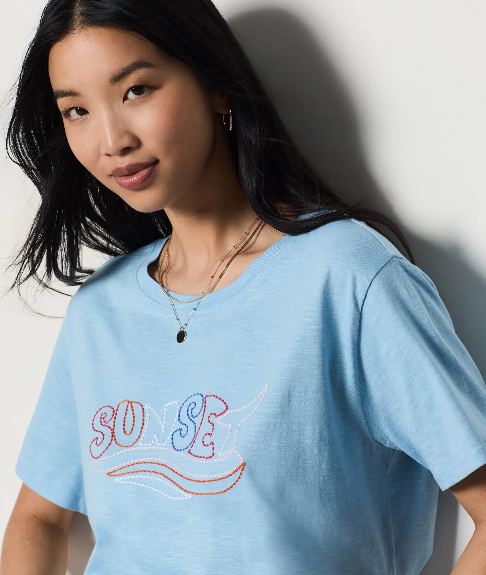 Sale T-shirt brodé "Sunset" T-shirts Et Tops