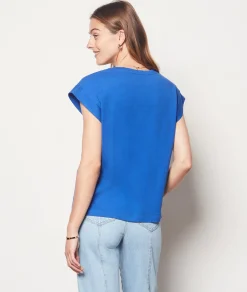 Hot T-shirt col V 100% coton biologique T-shirts Et Tops