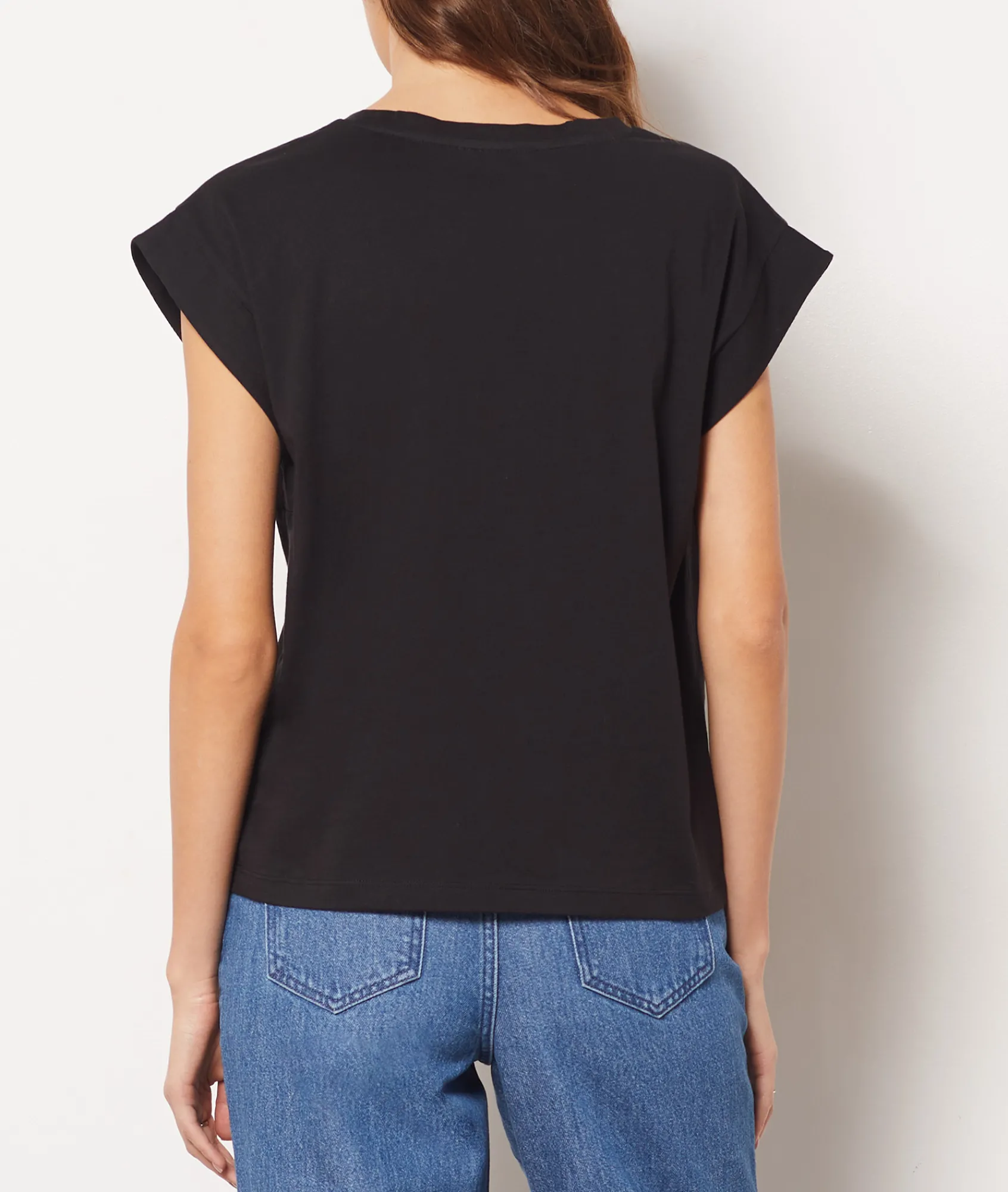 Clearance T-shirt col V 100% coton biologique T-shirts Et Tops