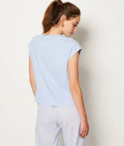 Cheap T-shirt de pyjama manches courtes Hauts De Pyjama