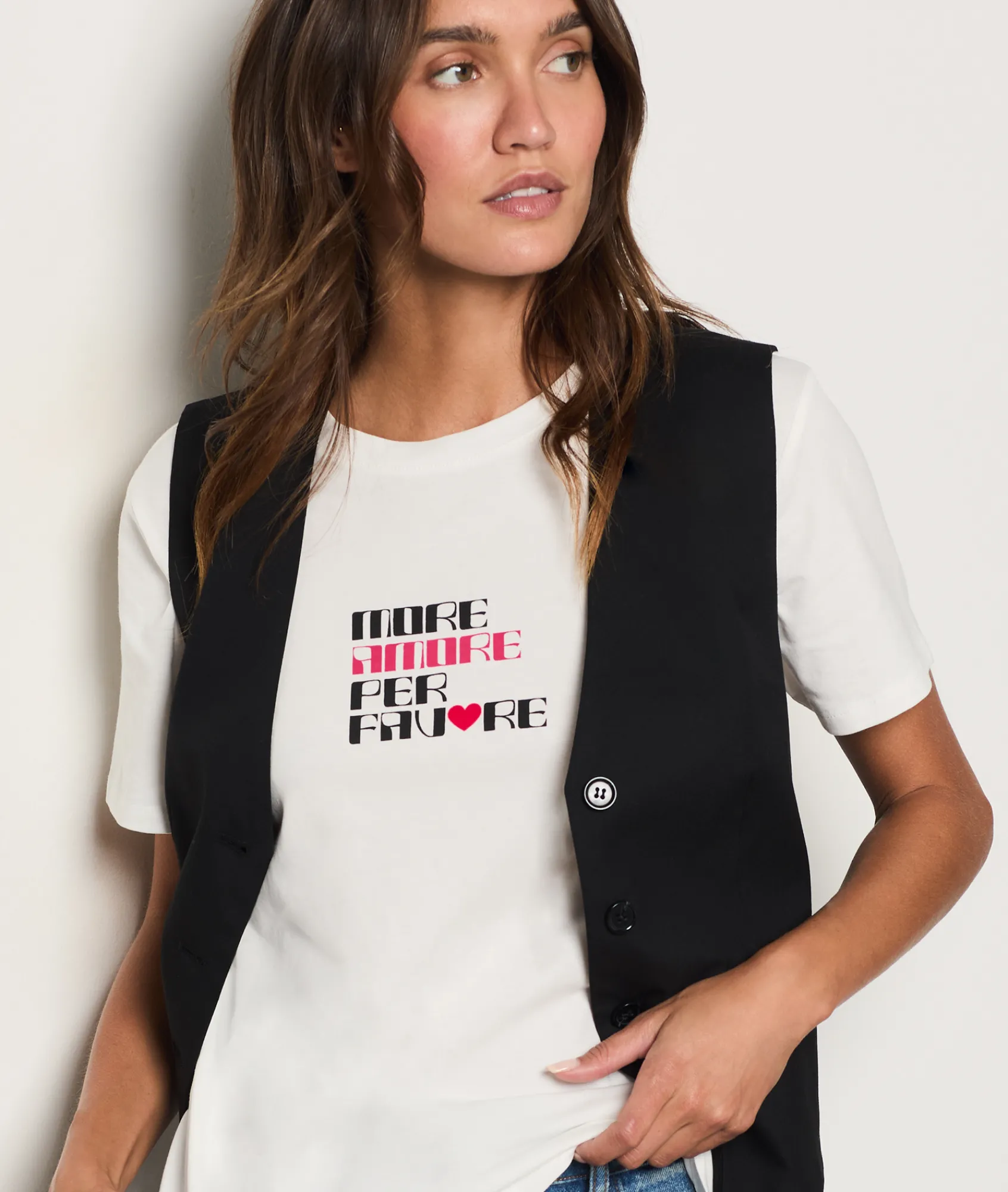 Fashion T-shirt imprimé "Amore" en coton T-shirts Et Tops